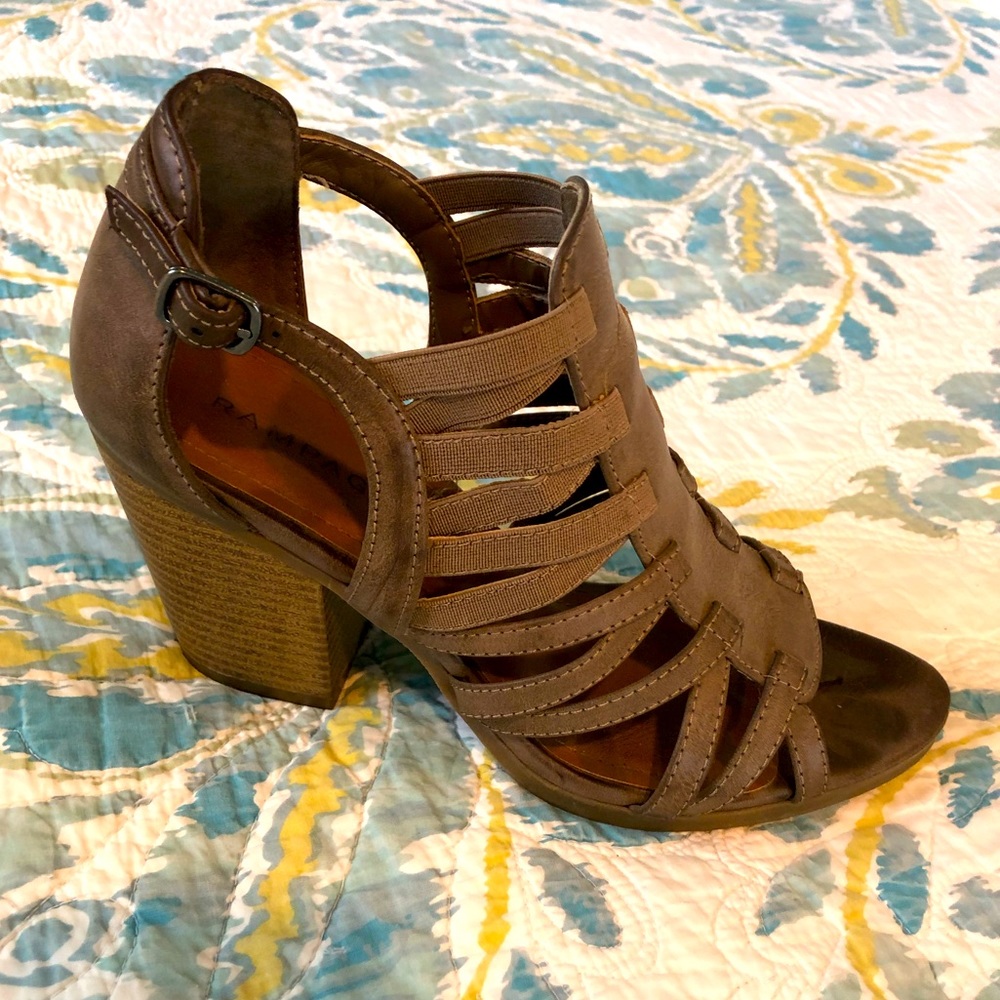 RAMPAGE Strappy Sandals with Chunky 3-1/2” Heel